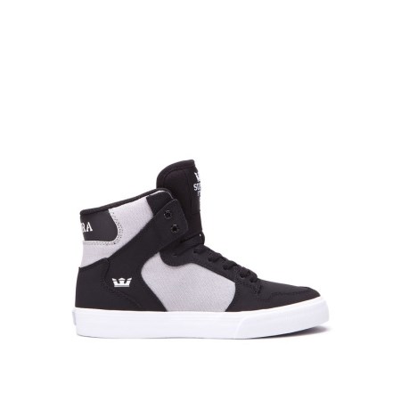 Supra Vaider Kids High Tops Shoes Black UK 81BZP